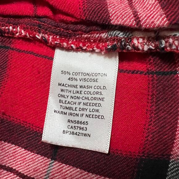 BP Plaid Lightweight Flannel Button Up Shirt Size 1X Holidays Classic Cabincore - Picture 6 of 9